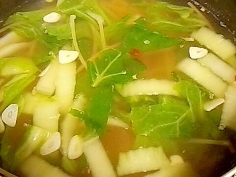 レンズ豆と白菜のプチッと鍋スープ